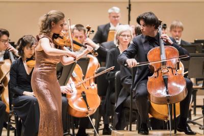 28. März 2018: Julia Fischer und Daniel Müller-Schott spielen Brahmsʼ Doppelkonzert mit dem Bayerisches Staatsorchester unter der Leitung von Kirill Petrenko